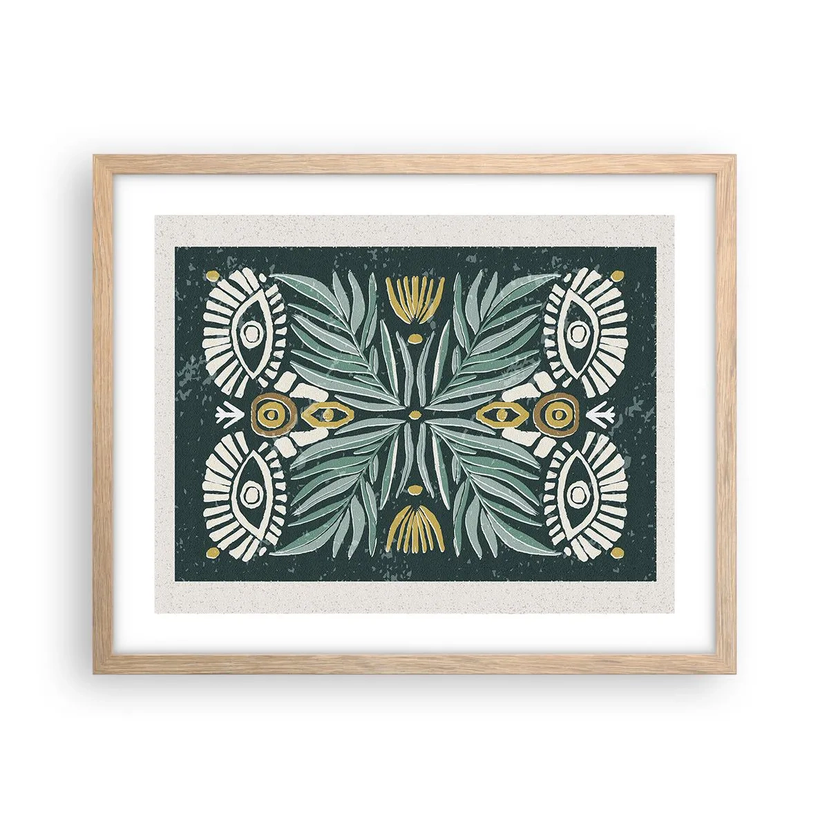 Affiche dans un chêne clair - Poster - Comme une découpe folklorique - 50x40 cm