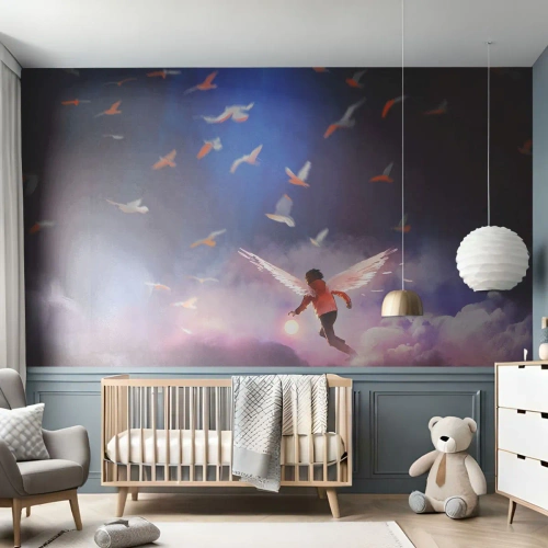 Papier peint sur mesure Premium Sand - Il faut de l'imagination et du courage - Abstraction, Fantaisie, Icare