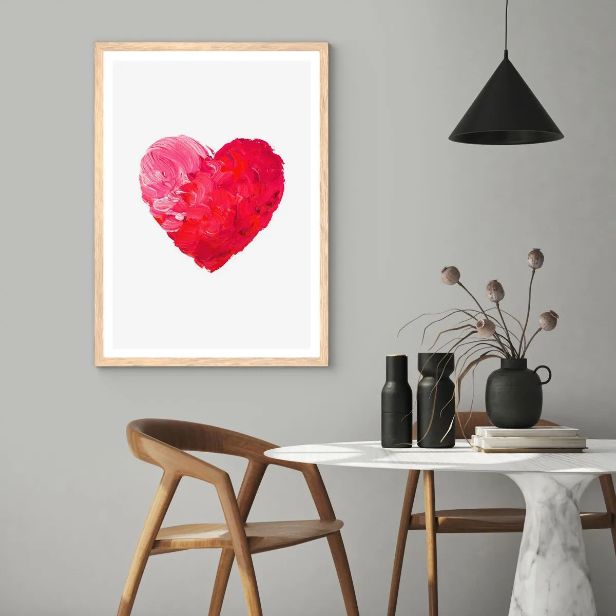 Affiche dans un chêne clair - Poster - All you need is love - 30x40 cm