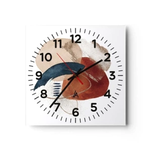 Horloge murale - Pendule murale - Composition ovale - 30x30 cm