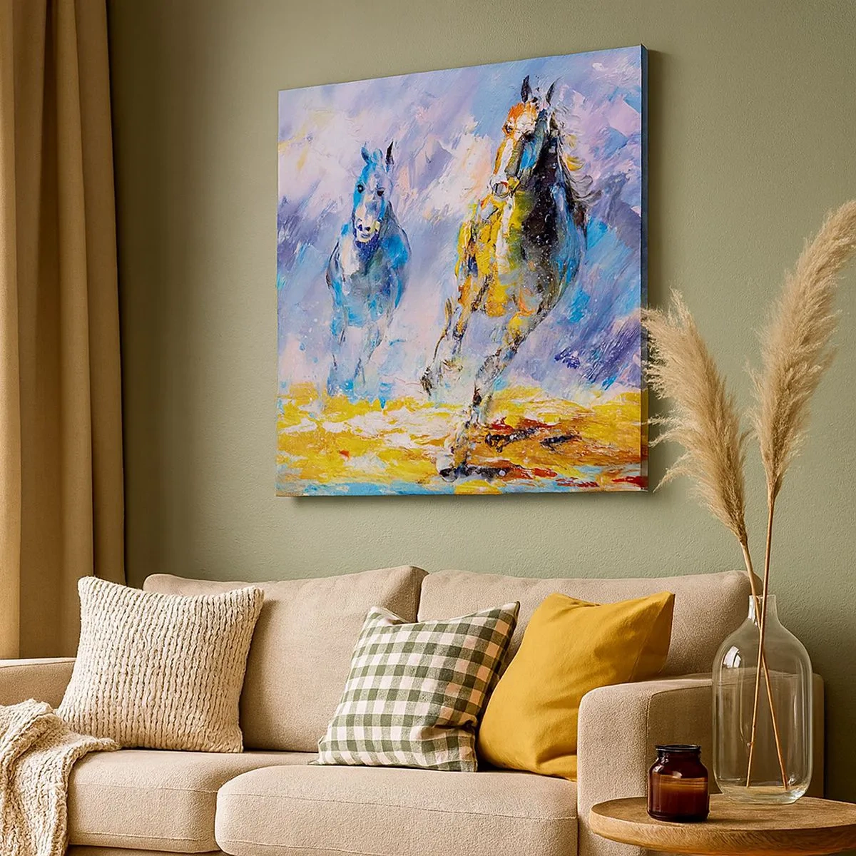 Impression sur toile - Image sur toile - À travers l'éblouissement du galop - 30x30 cm