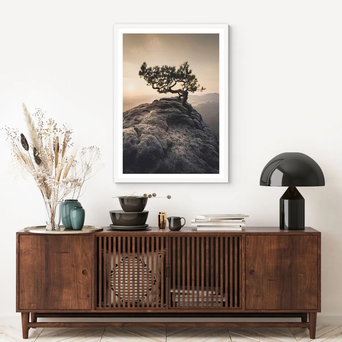 Affiche dans un cadre blanc - Poster - La vie gagne toujours - 40x50 cm