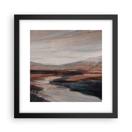 Affiche dans un cadre noir - Poster - Une vallée tranquille - 30x30 cm
