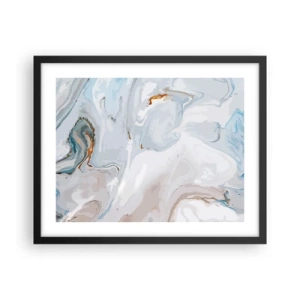 Affiche dans un cadre noir - Poster - Blanc surélevé - 50x40 cm