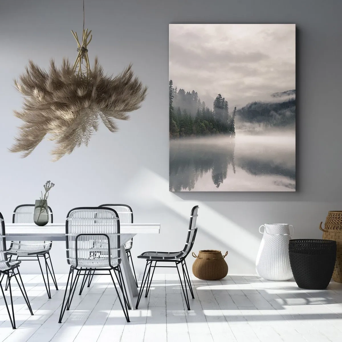 Impression sur toile - Image sur toile - Reflet dans le brouillard - 65x120 cm