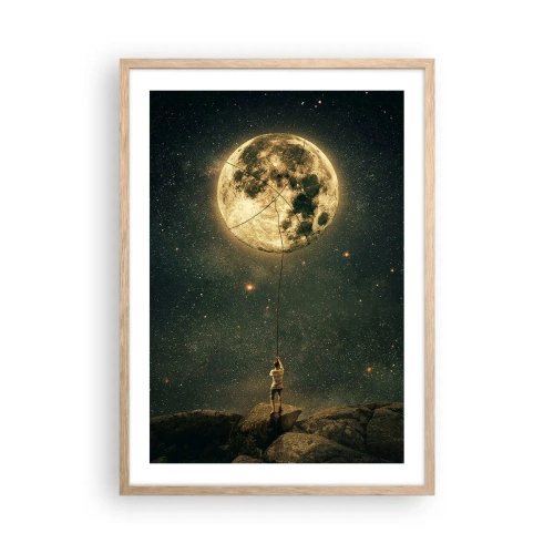 Affiche dans un chêne clair - Poster - Celui qui a volé la lune - 50x70 cm