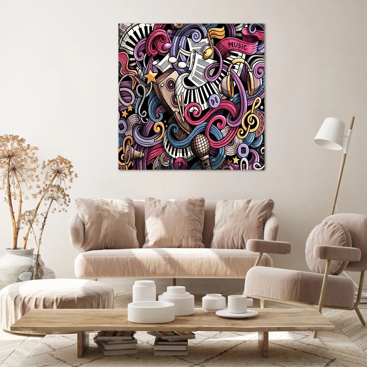 Impression sur toile - Image sur toile - Mélodie compliquée - 30x30 cm