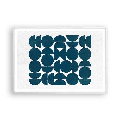 Affiche dans un cadre blanc - Poster - Cercles et demi-cercles - 100x70 cm