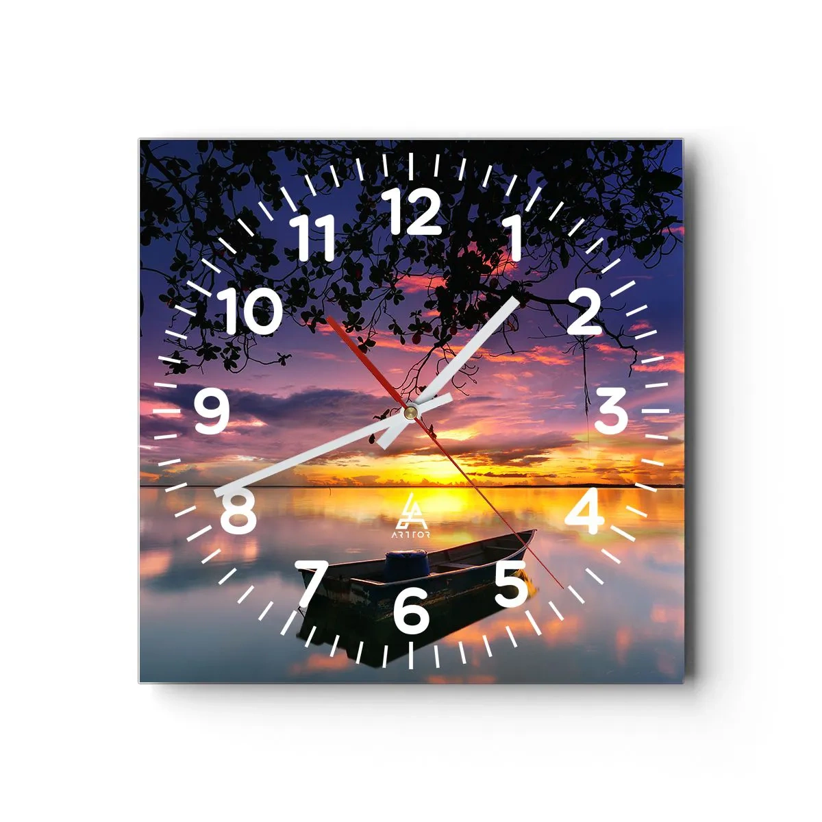 Horloge murale - Pendule murale - "Tu sembles suspendu au milieu du ciel..." - 30x30 cm