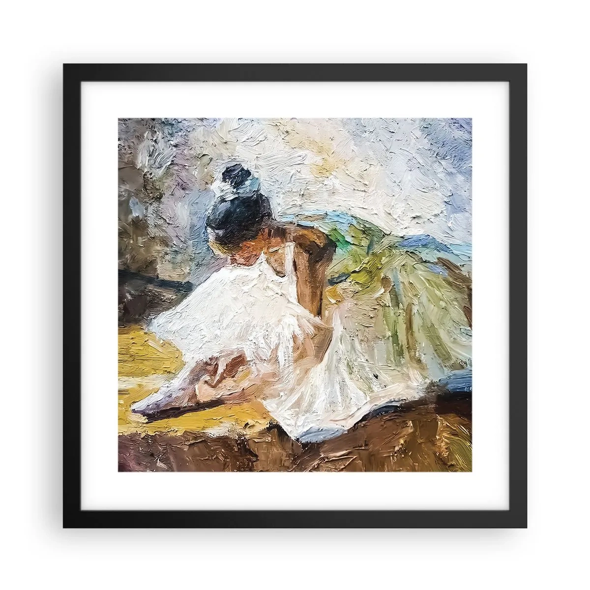 Affiche dans un cadre noir - Poster - D'après un tableau de Degas - 40x40 cm