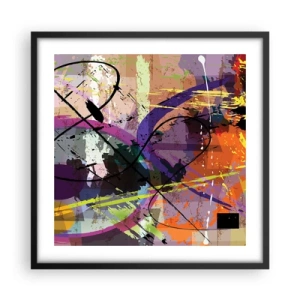 Affiche dans un cadre noir - Poster - Vous pouvez aller tout droit ou autour - 50x50 cm