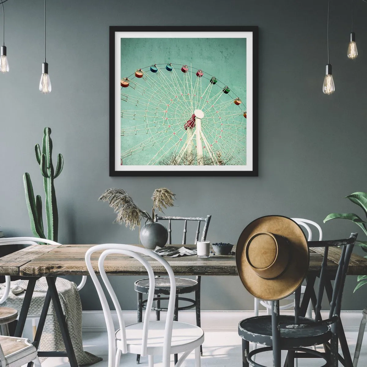 Affiche dans un cadre noir - Poster - Nous vous invitons à vous amuser - 40x40 cm