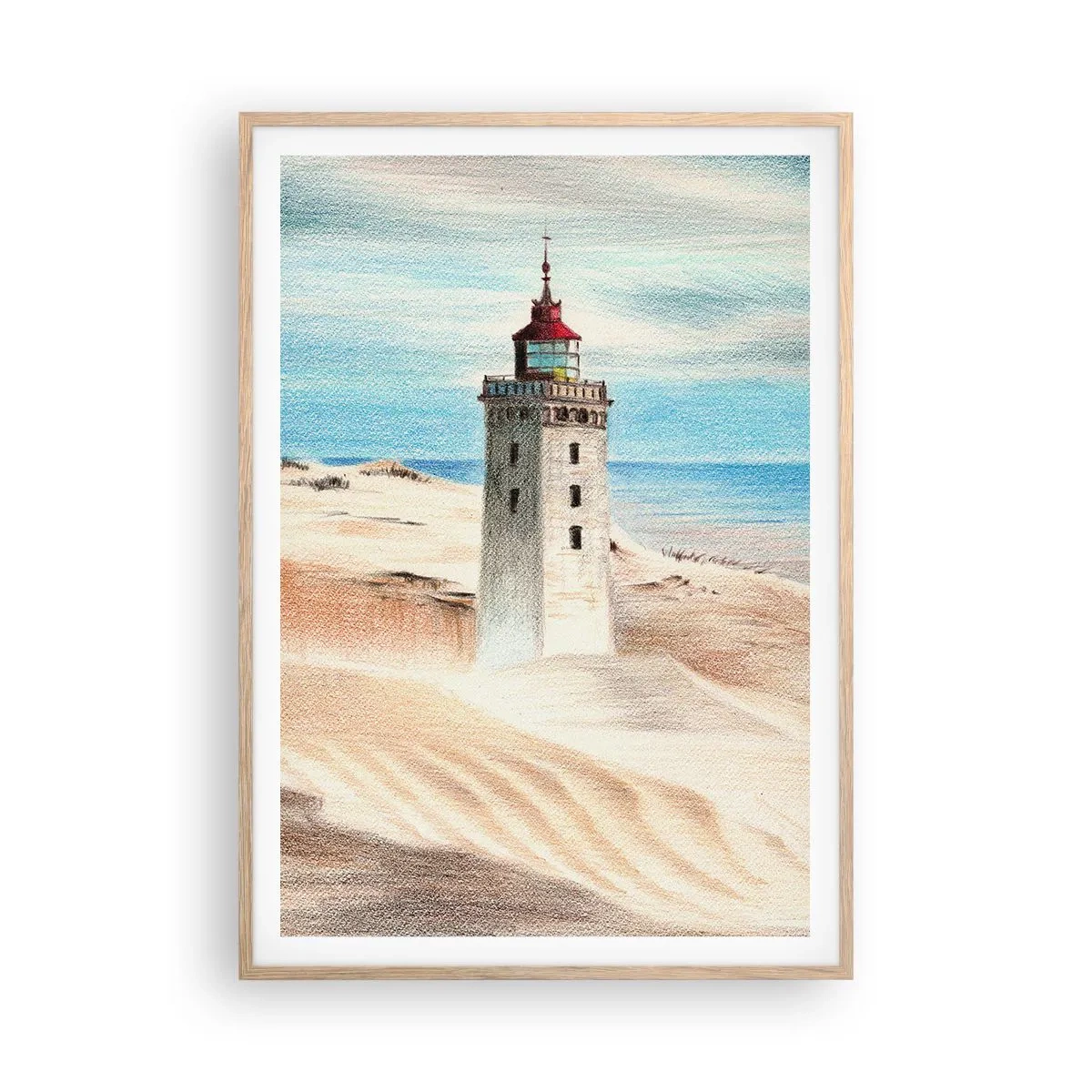 Affiche dans un chêne clair - Poster - Toujours regarder la mer - 70x100 cm