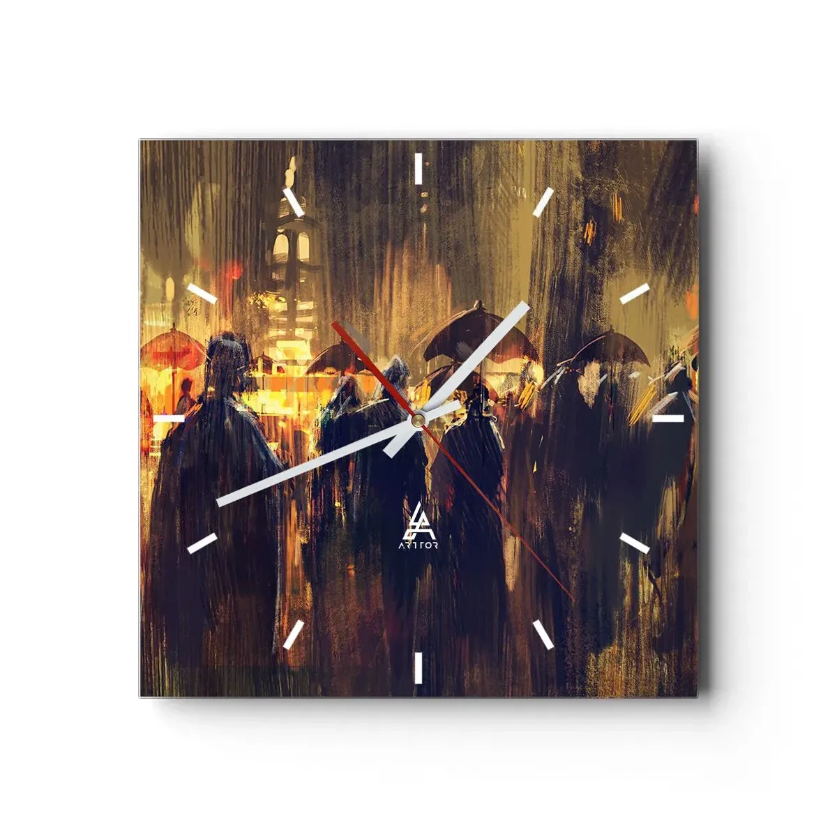 Horloge murale - Pendule murale - Adeptes de la pluie - 40x40 cm