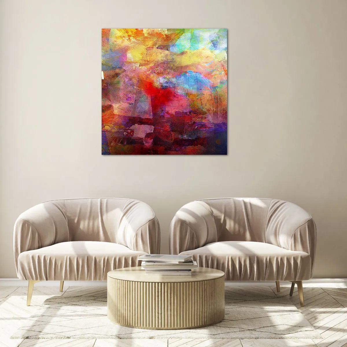 Impression sur verre - Image sur verre - Regardez à l'intérieur de l'arc-en-ciel - 30x30 cm