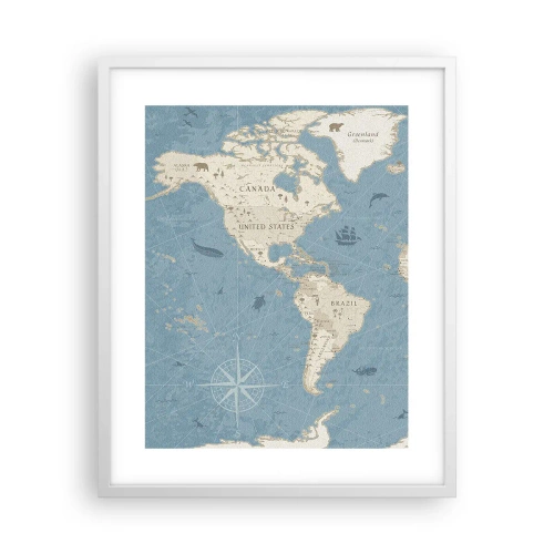 Affiche dans un cadre blanc - Poster - Le monde à porter de main - 40x50 cm