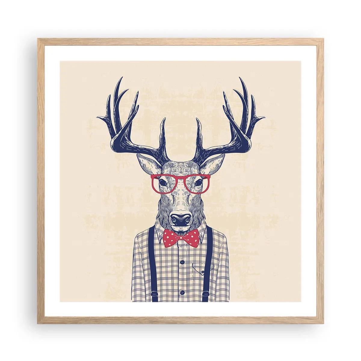 Affiche dans un chêne clair - Poster - Une extravagance amusante - 60x60 cm