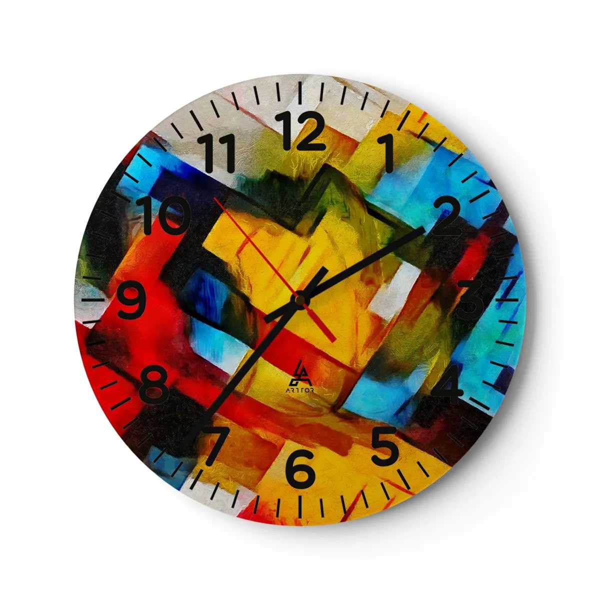 Horloge murale - Pendule murale - Une superposition multicolore - 40x40 cm
