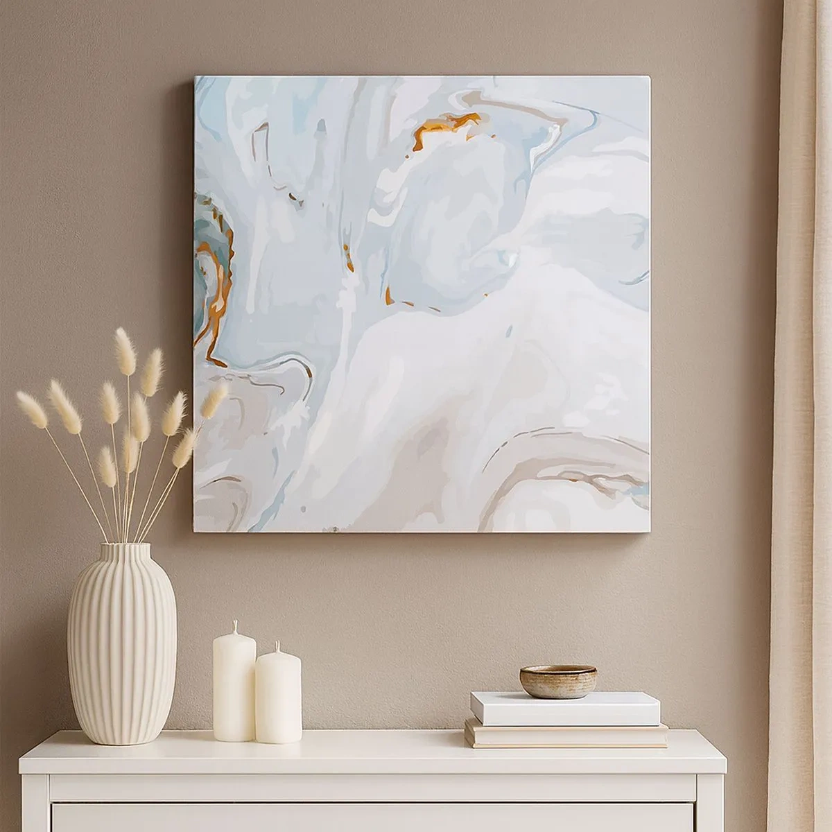 Impression sur toile - Image sur toile - Blanc surélevé - 30x30 cm