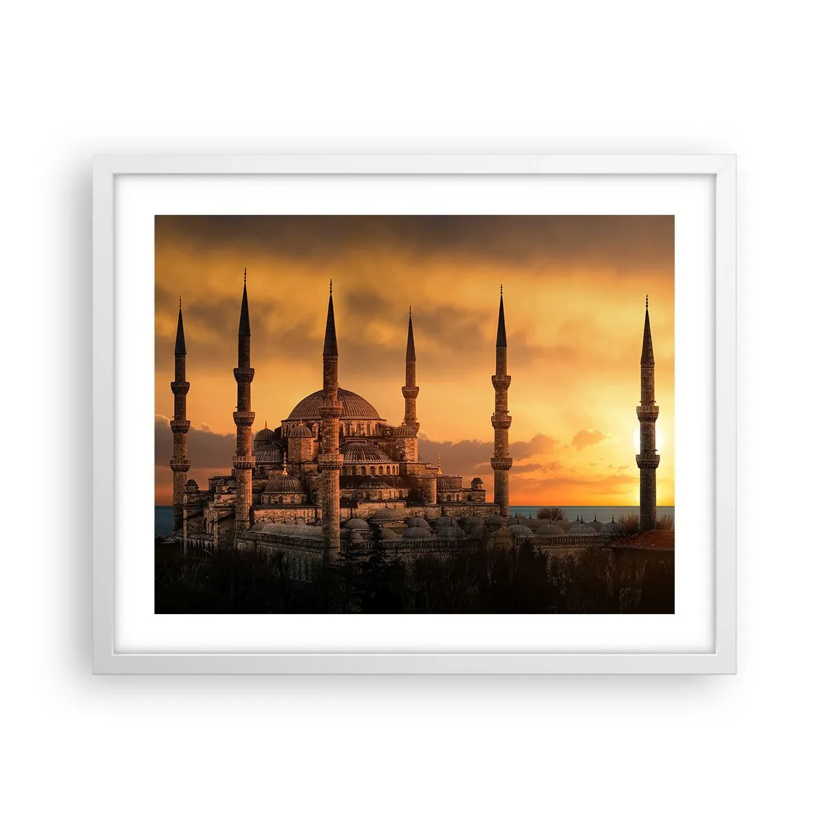 Affiche dans un cadre blanc - Poster - Dieu est grand - 50x40 cm
