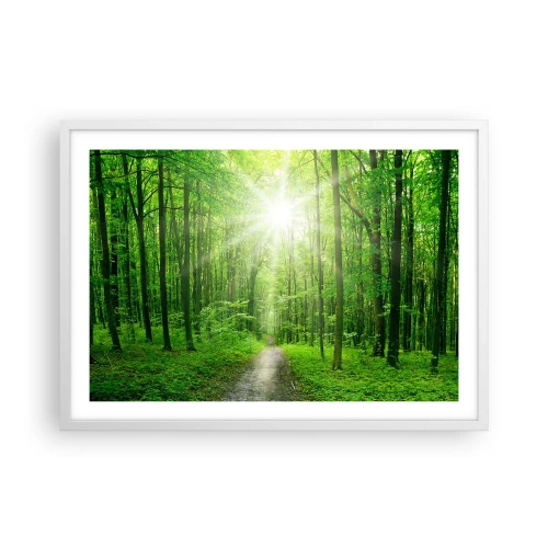 Affiche dans un cadre blanc - Poster - Cathédrale verte - 70x50 cm