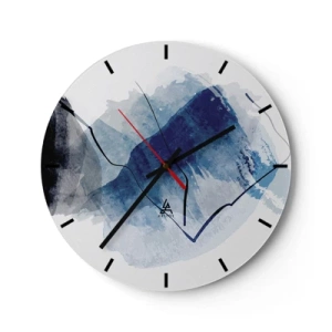Horloge murale - Pendule murale - Une forme abstraite bleue ressemblant à un iceberg - 30x30cm - Montagne de glace - Décoration murale moderne pour le salon, la cuisine et la chambre ARTTOR