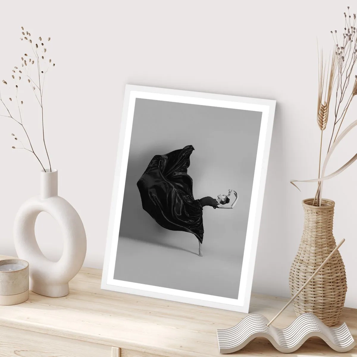 Affiche dans un cadre blanc - Poster - Musique ailées - 50x70 cm