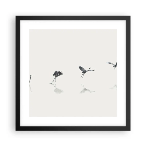 Affiche dans un cadre noir - Poster - Quatre étapes simples - 40x40 cm