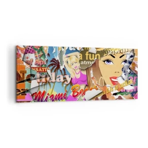 Impression sur toile - Image sur toile - Souvenirs de vacances - 100x40 cm