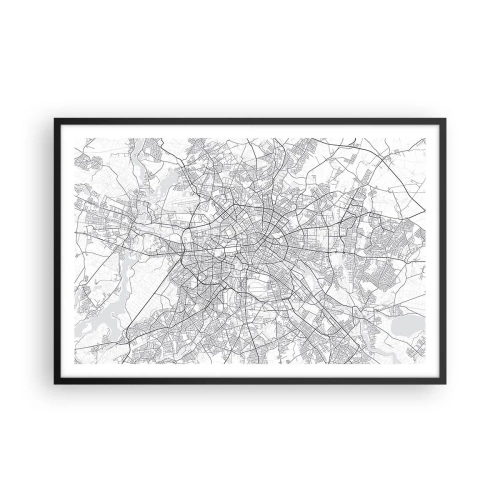 Affiche dans un cadre noir - Poster - Fleur de Berlin - 91x61 cm