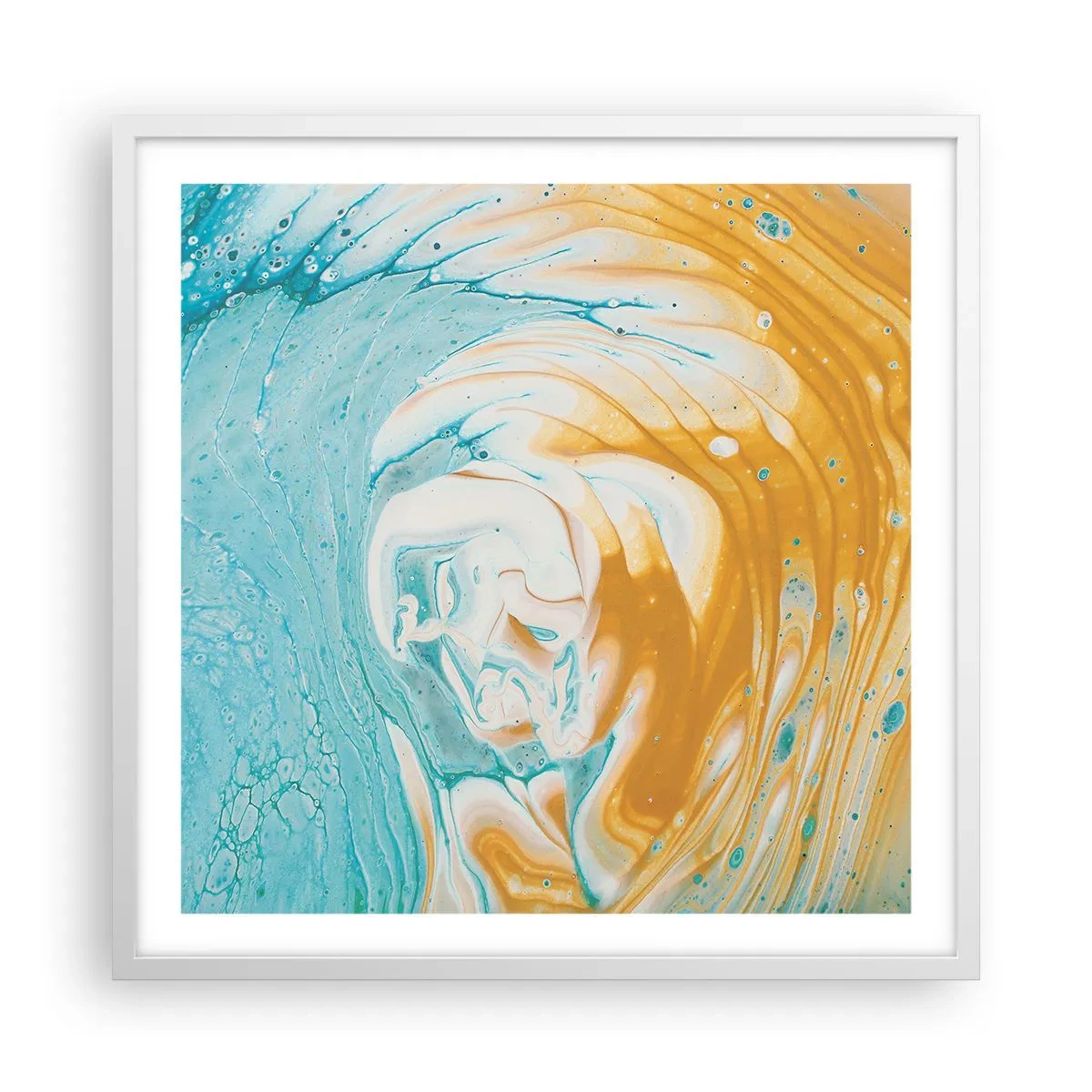 Affiche dans un cadre blanc - Poster - Tourbillon pastel - 60x60 cm
