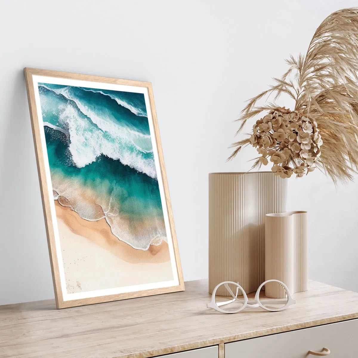 Affiche dans un chêne clair - Poster - La rencontre éternelle - 30x40 cm