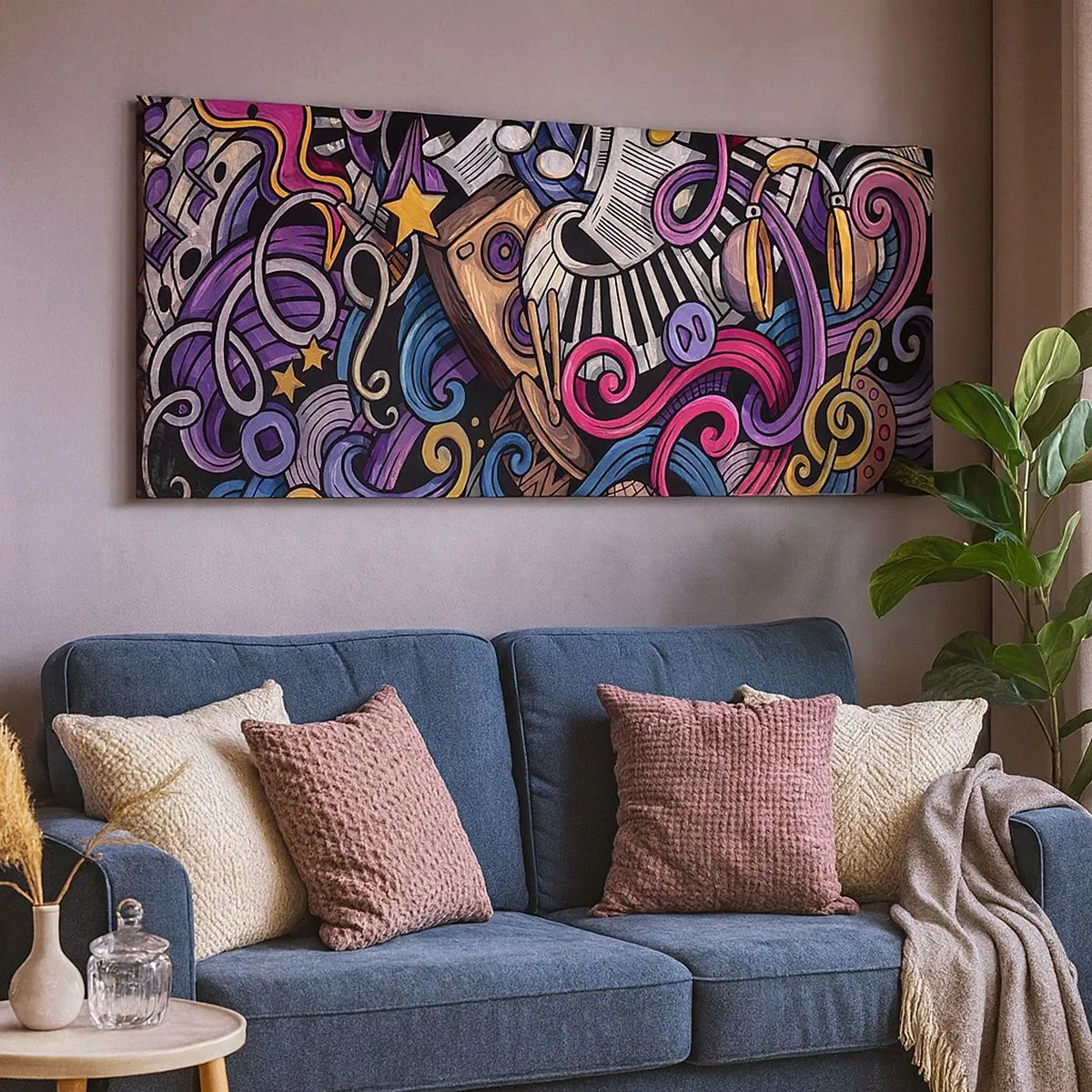 Impression sur toile - Image sur toile - Mélodie compliquée - 100x40 cm