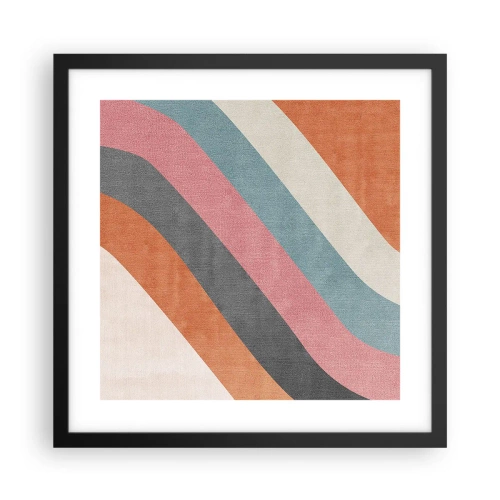 Affiche dans un cadre noir - Poster - Composition diagonale – mouvement - 40x40 cm