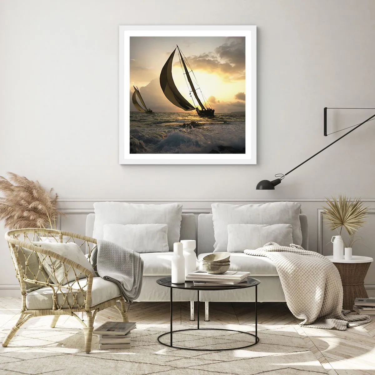 Affiche dans un cadre blanc - Poster - Avec le vent et contre le vent - 30x30 cm