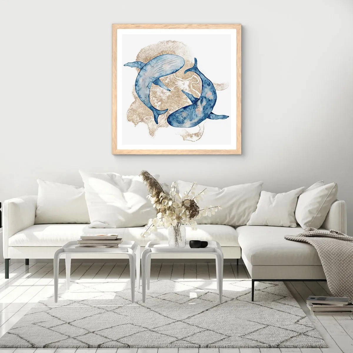 Affiche dans un chêne clair - Poster - Amis ou amoureux? - 40x40 cm