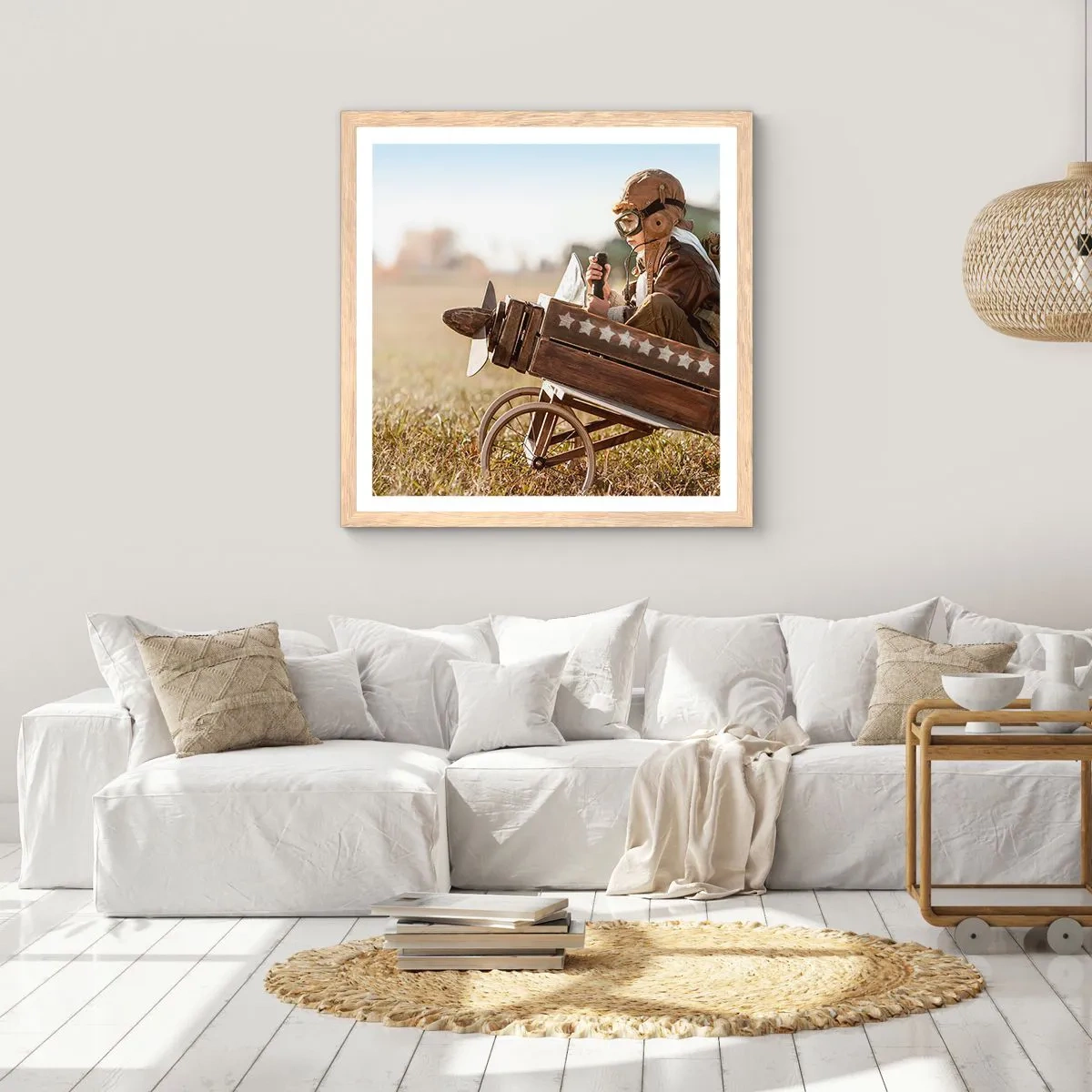 Affiche dans un chêne clair - Poster - Départ vers un rêve - 60x60 cm