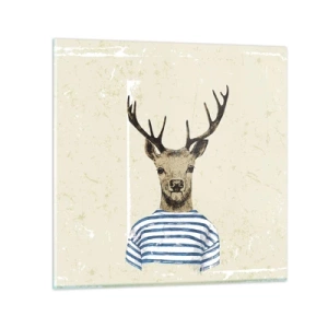 Impression sur verre - Image sur verre - Parce que j'aime les chemises rayées - 60x60 cm