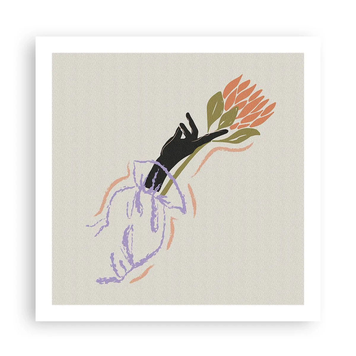 Affiche - Poster - Touche fraternelle - 60x60 cm