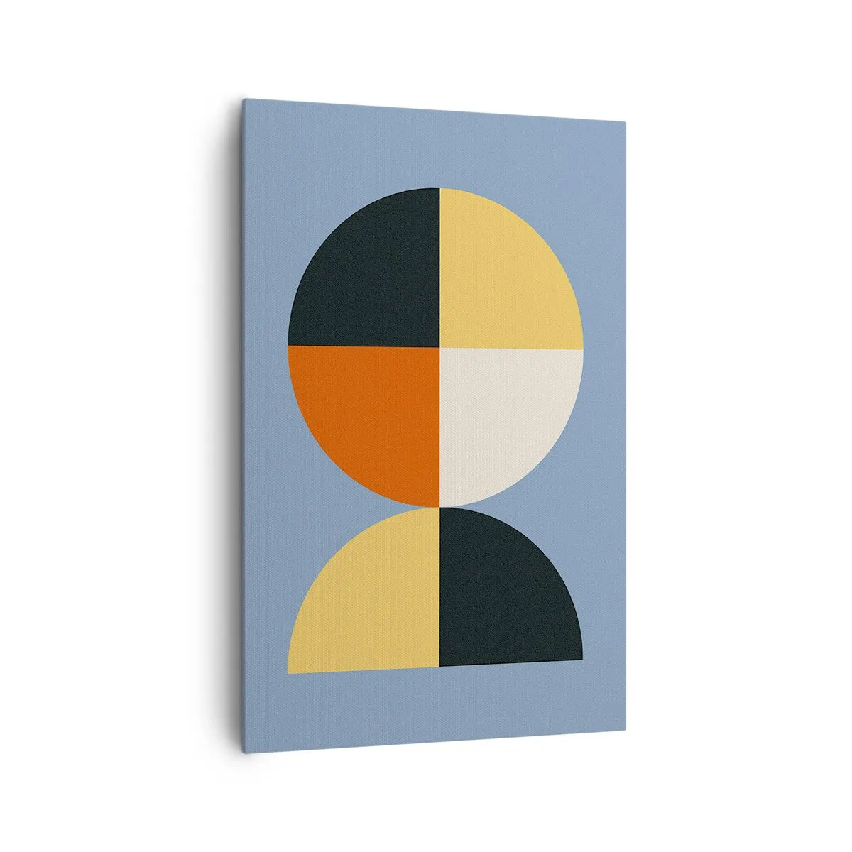 Impression sur toile - Image sur toile - Cercles géométriques sur fond bleu - 80x120cm - Regarde et compte - Décoration murale moderne pour le salon et la chambre ARTTOR