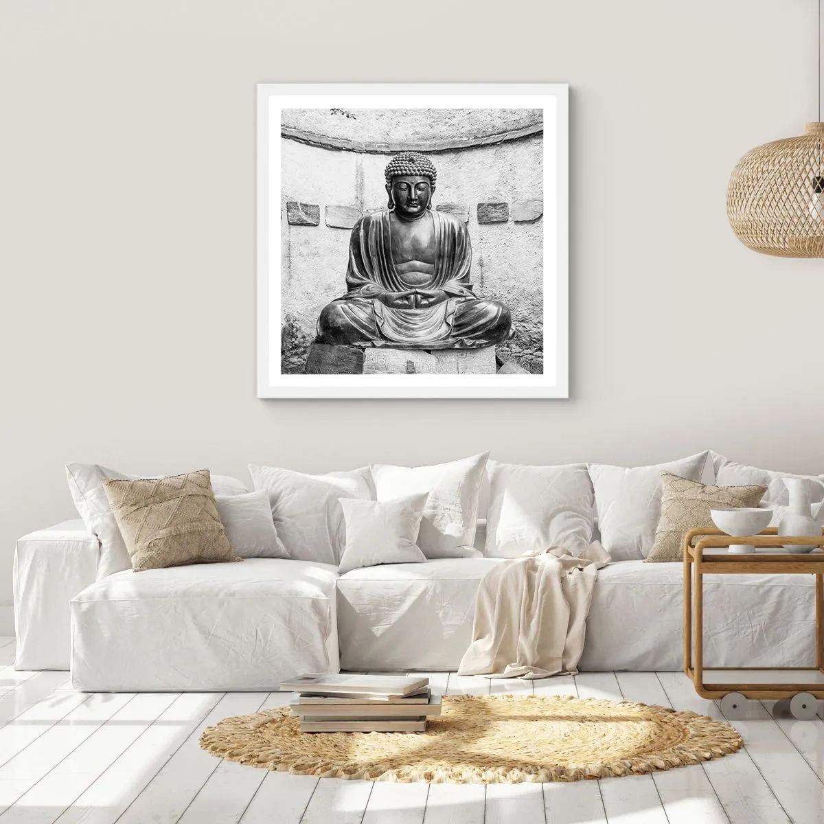 Affiche dans un cadre blanc - Poster - A la source de la paix - 40x40 cm