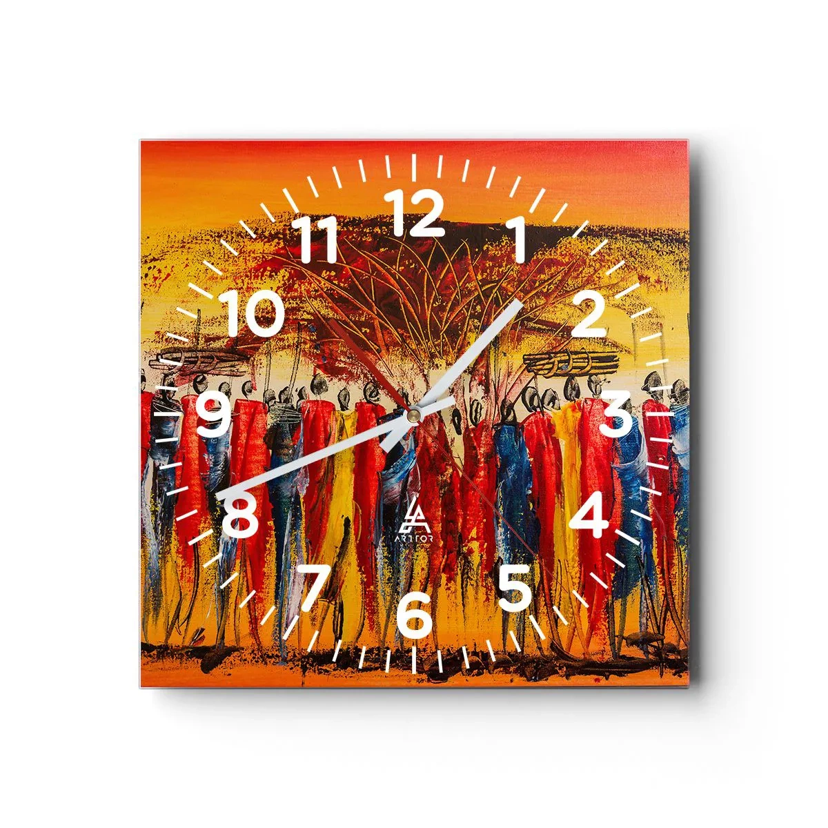 Horloge murale - Pendule murale - Là-bas, là-bas, ils vont là-bas - 40x40 cm