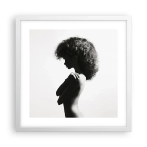 Affiche dans un cadre blanc - Poster - Comme une fleur au bout d'une fine tige - 40x40 cm