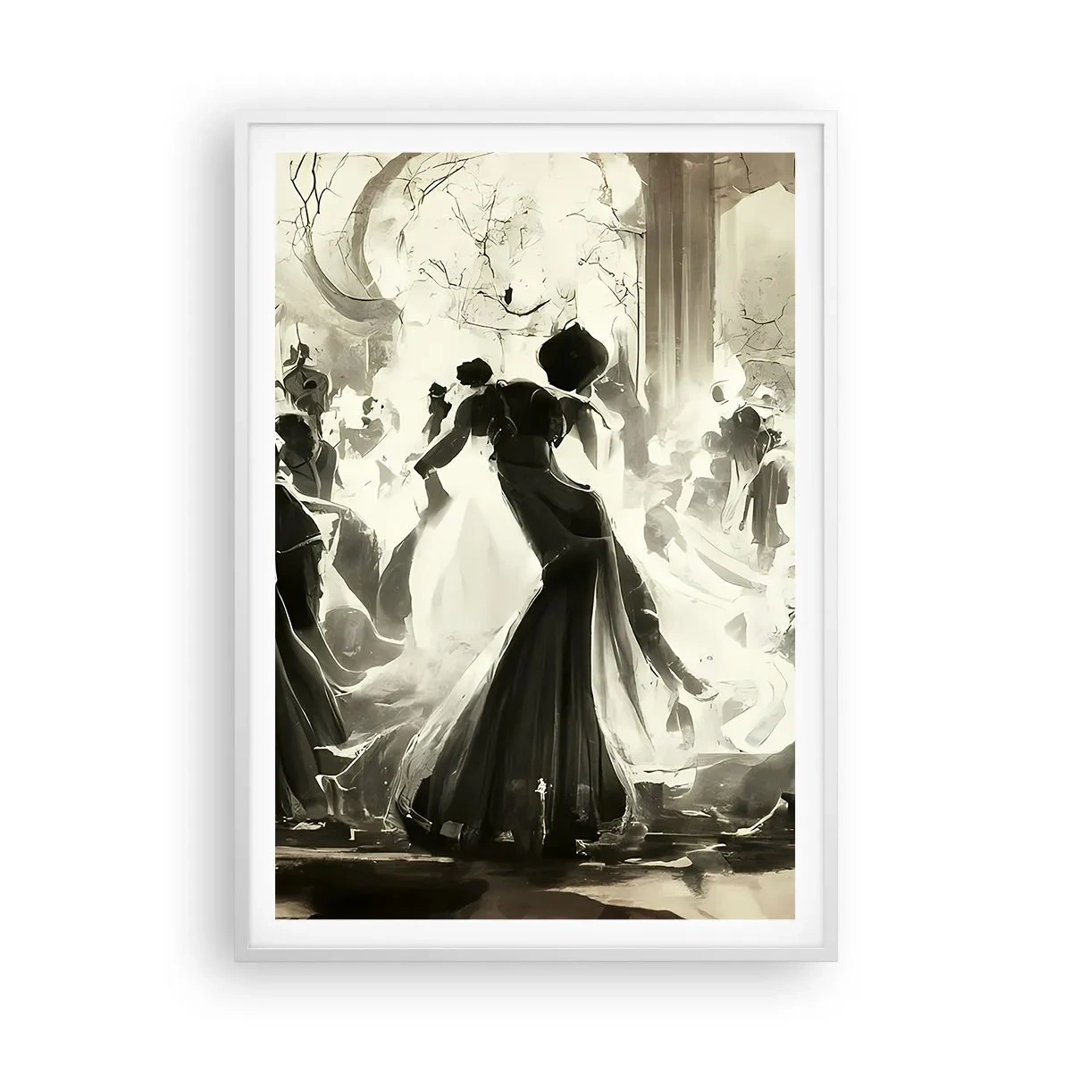 Affiche dans un cadre blanc - Poster - La grande mascarade - 70x100 cm