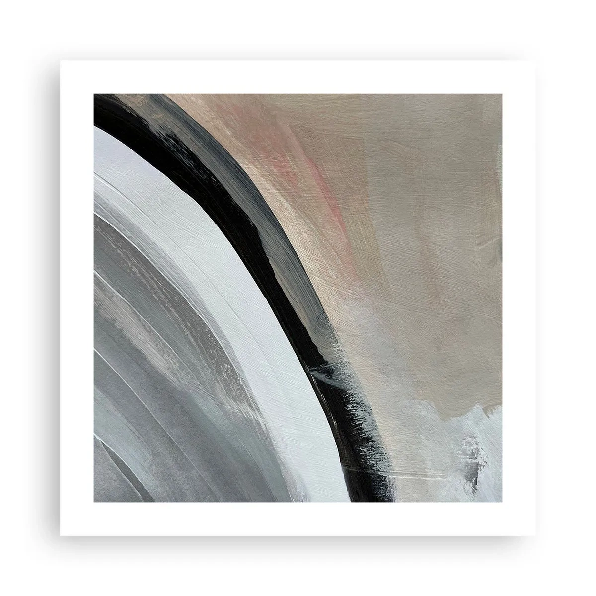 Affiche - Poster - Composition : arc de noir et gris - 50x50 cm
