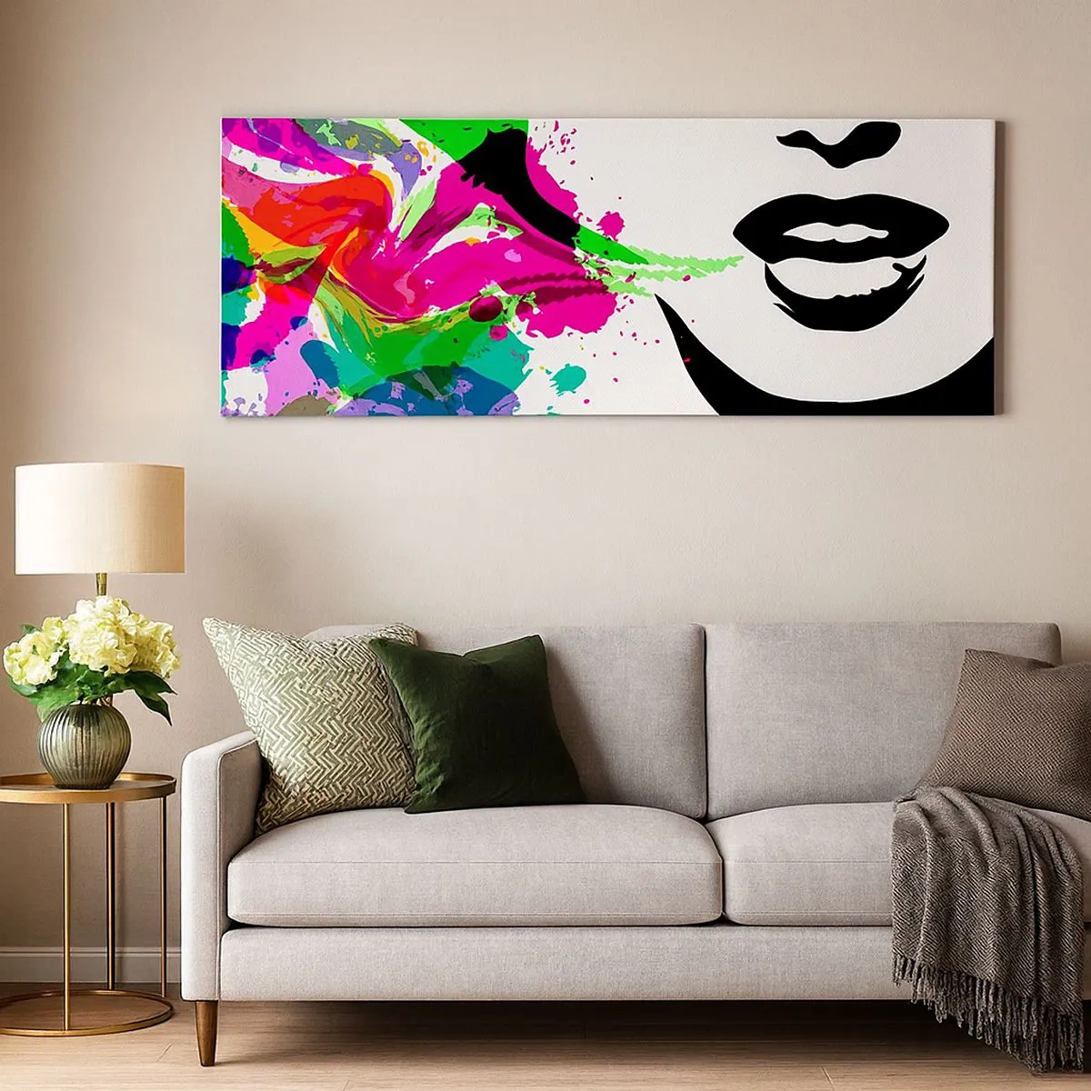 Impression sur toile - Image sur toile - Une histoire aux couleurs de l'arc-en-ciel - 100x40 cm