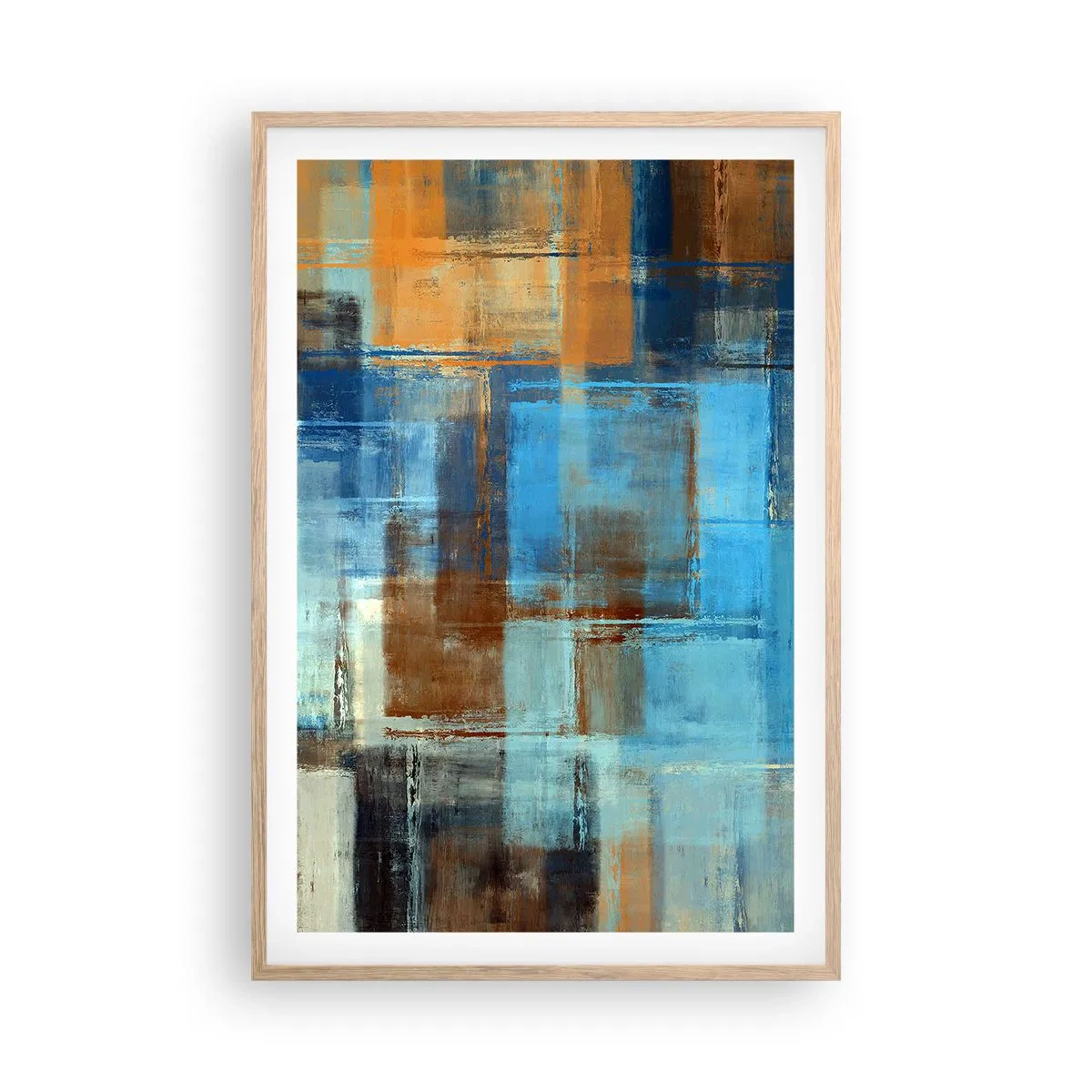 Affiche dans un chêne clair - Poster - A travers le voile bleu - 61x91 cm