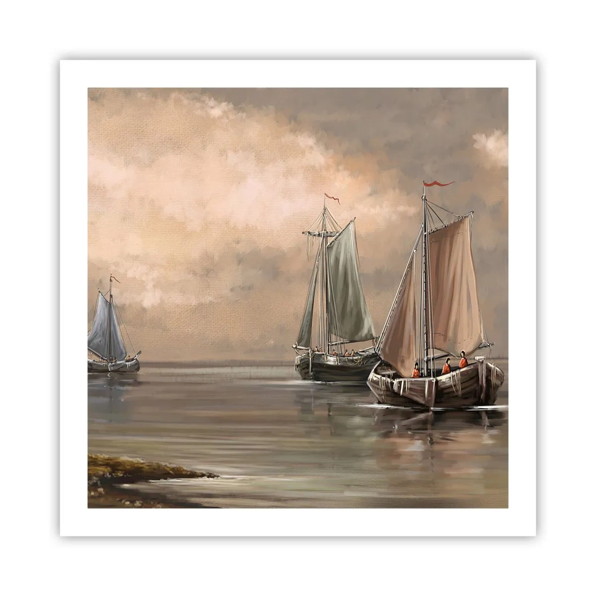 Affiche - Poster - Le retour des marins - 60x60 cm