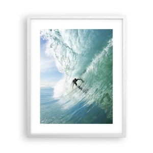 Affiche dans un cadre blanc - Poster - Toujours sur la vague - 40x50 cm