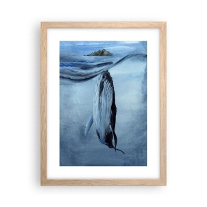 Affiche dans un chêne clair - Poster - Deux mondes nordiques - 30x40 cm